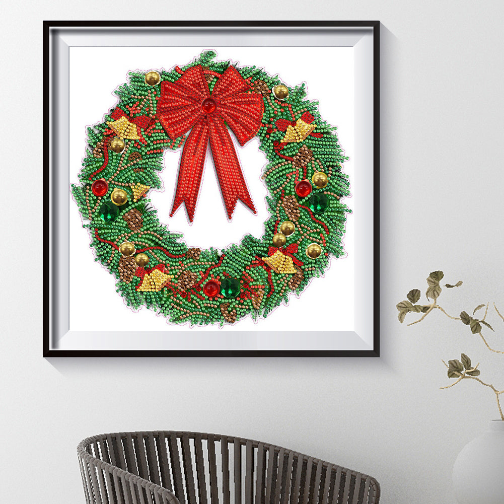 Christmas Wreath - Special Shaped Drill Diamond Painting 30*30CM