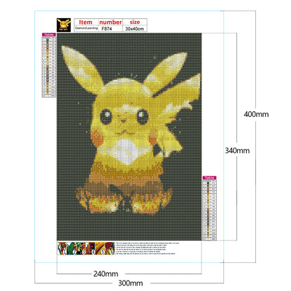 Pikachu - Full Square Drill Diamond Painting 30*40CM