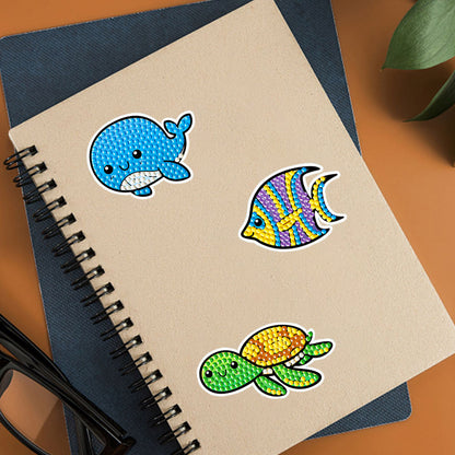 2pcs Gem Sticker Cartoon Animal DIY Paint by Numbers for Kids Adult Gift Rewards