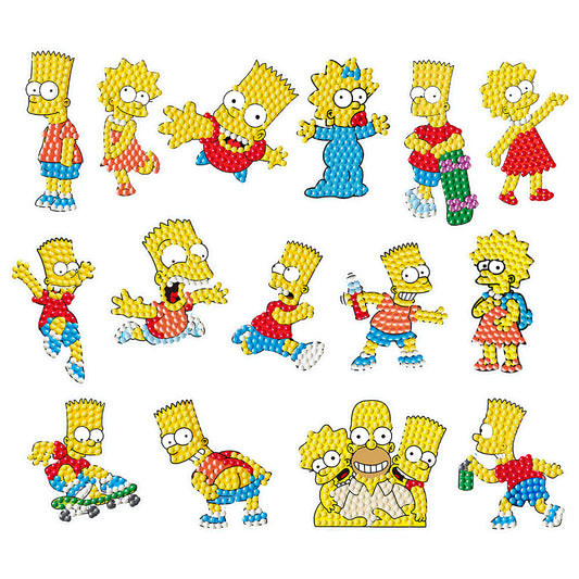 2pcs Gem Sticker Cartoon Animal DIY Paint by Numbers for Kids Adult Gift Rewards