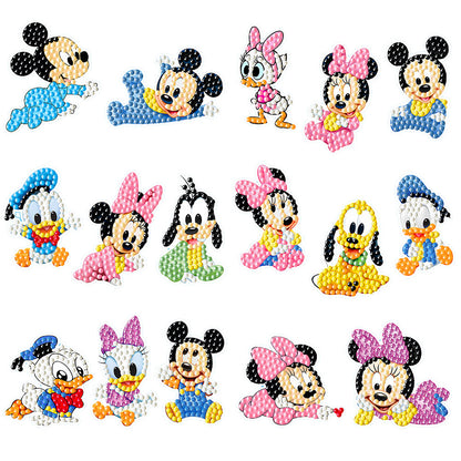 2pcs Gem Sticker Cartoon Animal DIY Paint by Numbers for Kids Adult Gift Rewards
