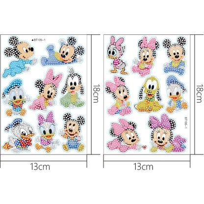 2pcs Gem Sticker Cartoon Animal DIY Paint by Numbers for Kids Adult Gift Rewards