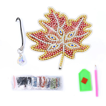 5D Special Shaped Drill Bookmarks Book Ornament DIY Maple Leaves for Adults Kids