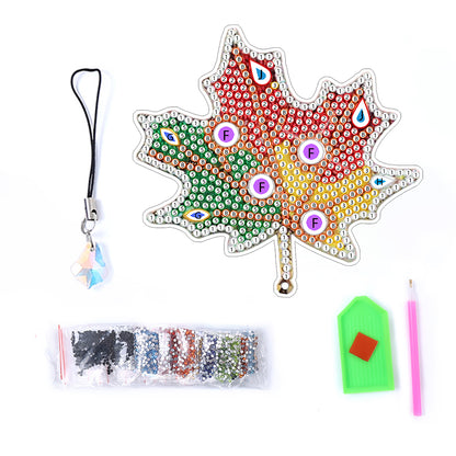 5D Special Shaped Drill Bookmarks Book Ornament DIY Maple Leaves for Adults Kids