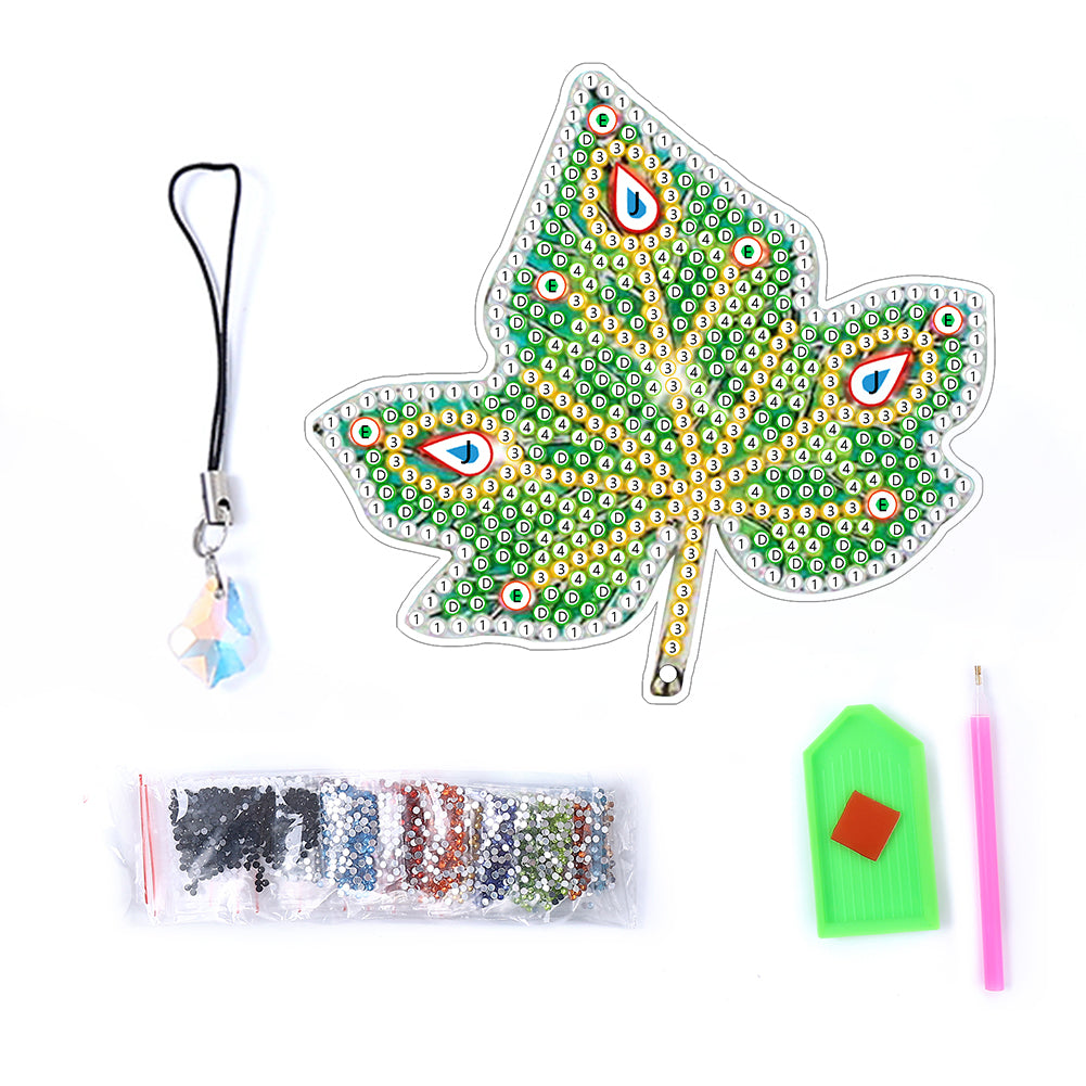 5D Special Shaped Drill Bookmarks Book Ornament DIY Maple Leaves for Adults Kids