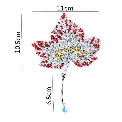 5D Special Shaped Drill Bookmarks Book Ornament DIY Maple Leaves for Adults Kids