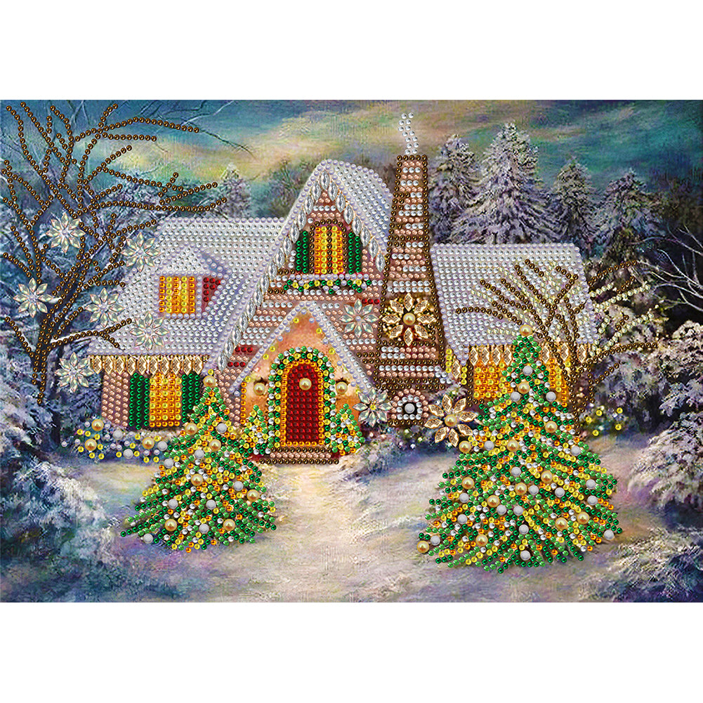 Christmas House - Special Shaped Drill Diamond Painting 40*30cm