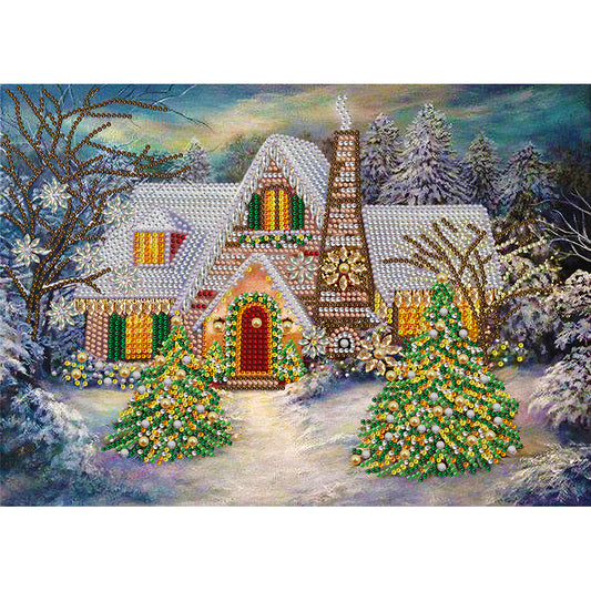 Christmas House - Special Shaped Drill Diamond Painting 40*30cm