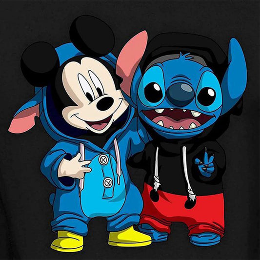 Stitch And Mickey - Full Round Drill Diamond Painting 35*35CM