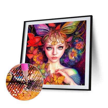 Butterfly Girl - Full Round Drill Diamond Painting 30*30CM