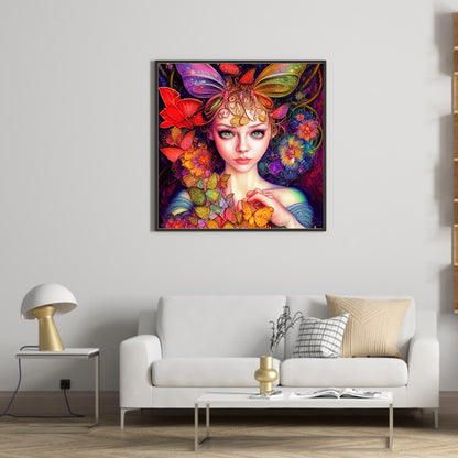 Butterfly Girl - Full Round Drill Diamond Painting 30*30CM