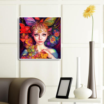 Butterfly Girl - Full Round Drill Diamond Painting 30*30CM