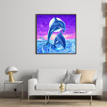 Jumping Dolphin - Full Round Drill Diamond Painting 30*30CM
