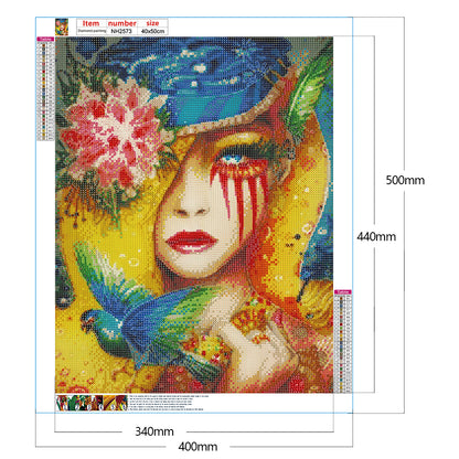 Bird Girl - Full Round Drill Diamond Painting 40*50CM