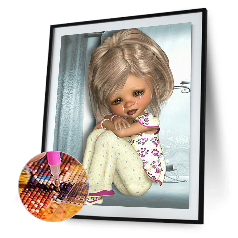 Big Eyes Girl - Full Round Drill Diamond Painting 40*50CM