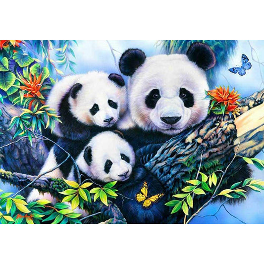 Parent-Child Panda - Full Round Drill Diamond Painting 50*40CM