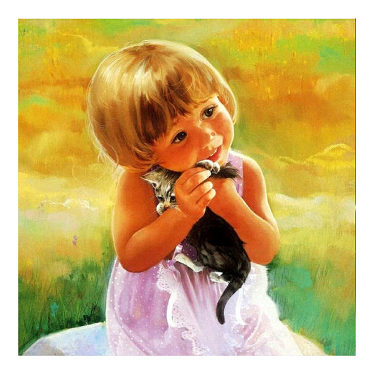 Little Girl - Full Round Drill Diamond Painting 40*40CM