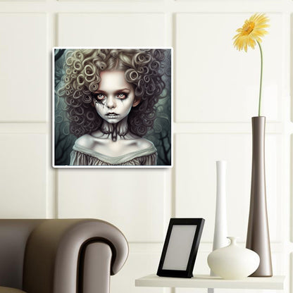 Curly Hair Horror Girl - Full Round Drill Diamond Painting 50*50CM