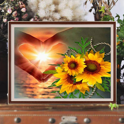 Than Heart Sunflower - Full Round Drill Diamond Painting 60*50CM