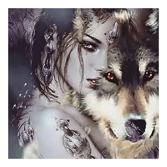 Beauty And Wolf - Full Square Drill Diamond Painting 40*40CM