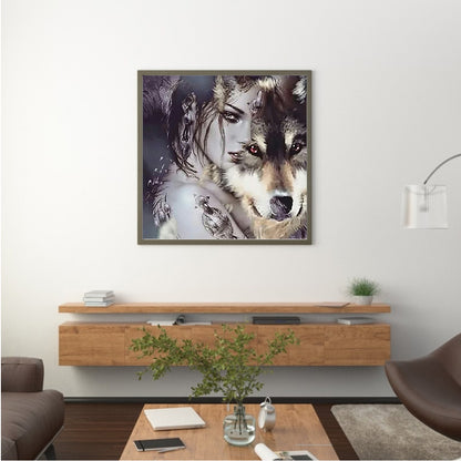 Beauty And Wolf - Full Square Drill Diamond Painting 40*40CM
