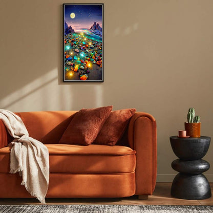 Under The Moon Fantasy Luminous Color Stone - Full Round Drill Diamond Painting 40*70CM