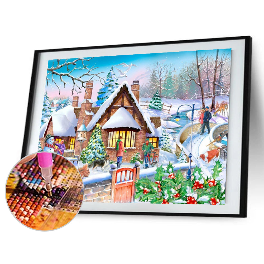 Christmas Village - Full Round Drill Diamond Painting 40*30CM