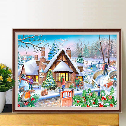 Christmas Village - Full Round Drill Diamond Painting 40*30CM