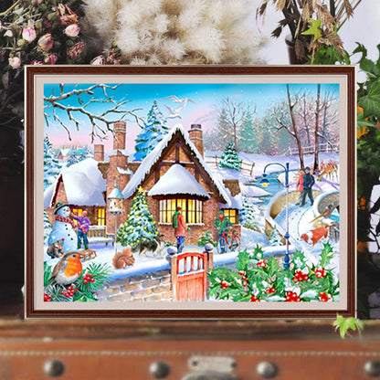 Christmas Village - Full Round Drill Diamond Painting 40*30CM