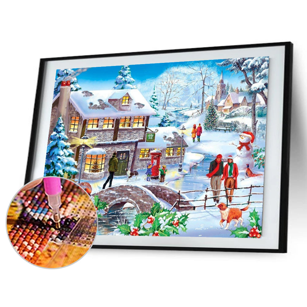 Christmas Village - Full Round Drill Diamond Painting 40*30CM