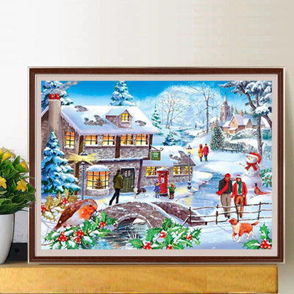 Christmas Village - Full Round Drill Diamond Painting 40*30CM