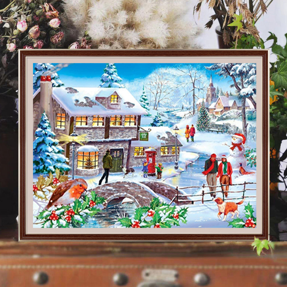 Christmas Village - Full Round Drill Diamond Painting 40*30CM