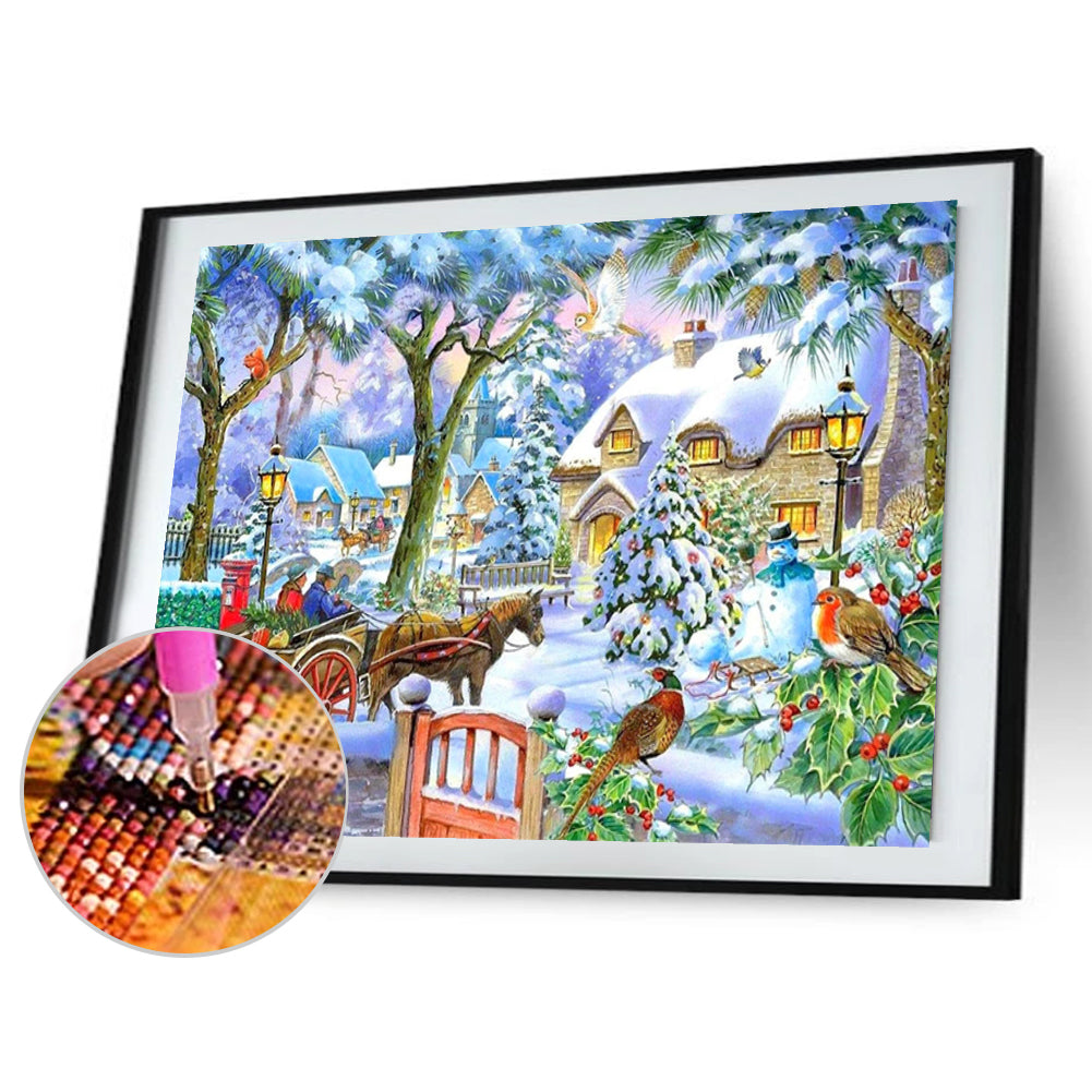 Christmas Village - Full Round Drill Diamond Painting 40*30CM