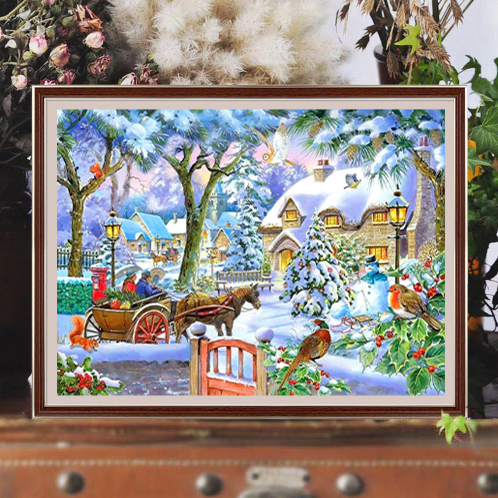 Christmas Village - Full Round Drill Diamond Painting 40*30CM