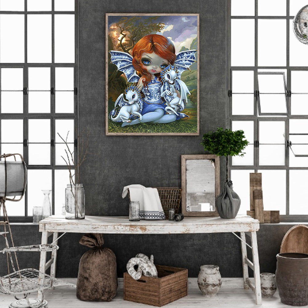 Big Eyes Doll - Full Round Drill Diamond Painting 40*50CM