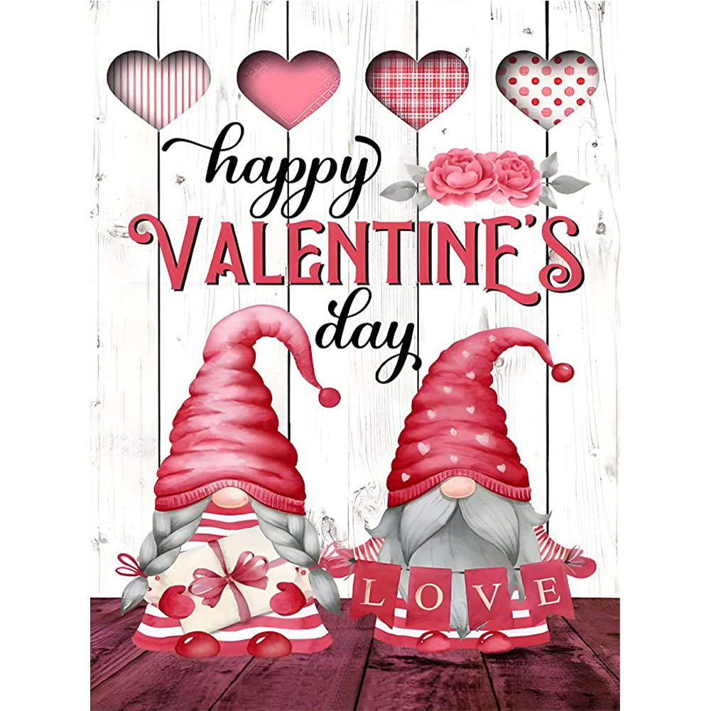 Valentine Gnome - Full Round Drill Diamond Painting 30*40CM