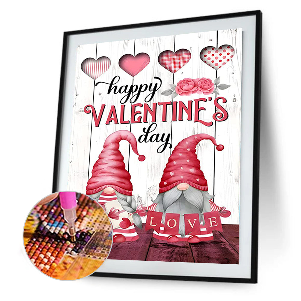 Valentine Gnome - Full Round Drill Diamond Painting 30*40CM