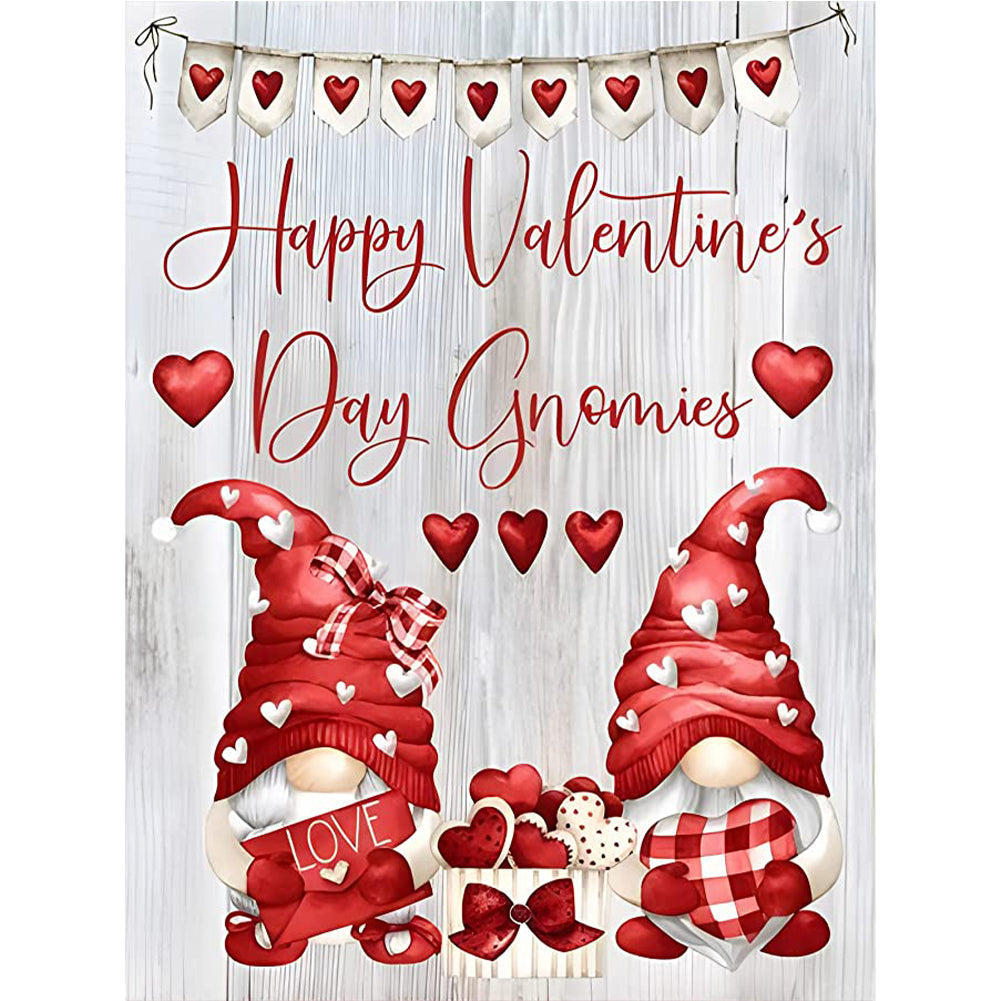 Valentine Gnome - Full Round Drill Diamond Painting 30*40CM