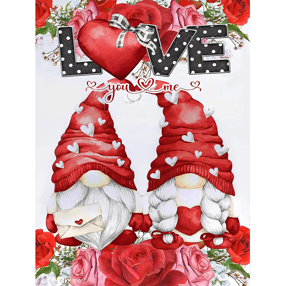 Valentine Gnome - Full Round Drill Diamond Painting 30*40CM