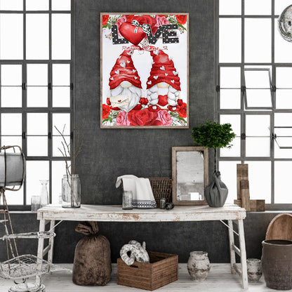 Valentine Gnome - Full Round Drill Diamond Painting 30*40CM