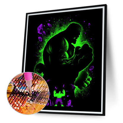 Hulk Silhouette - Full Round Drill Diamond Painting 30*40CM