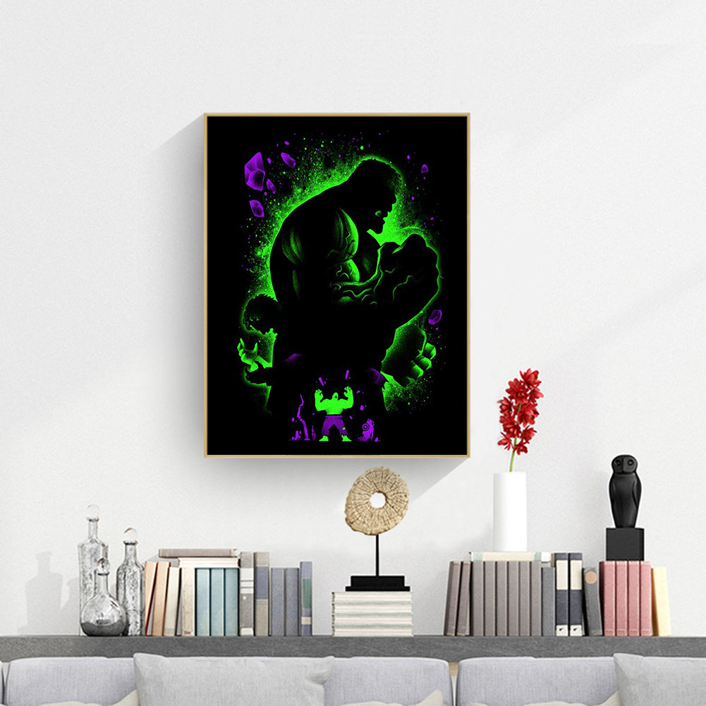 Hulk Silhouette - Full Round Drill Diamond Painting 30*40CM