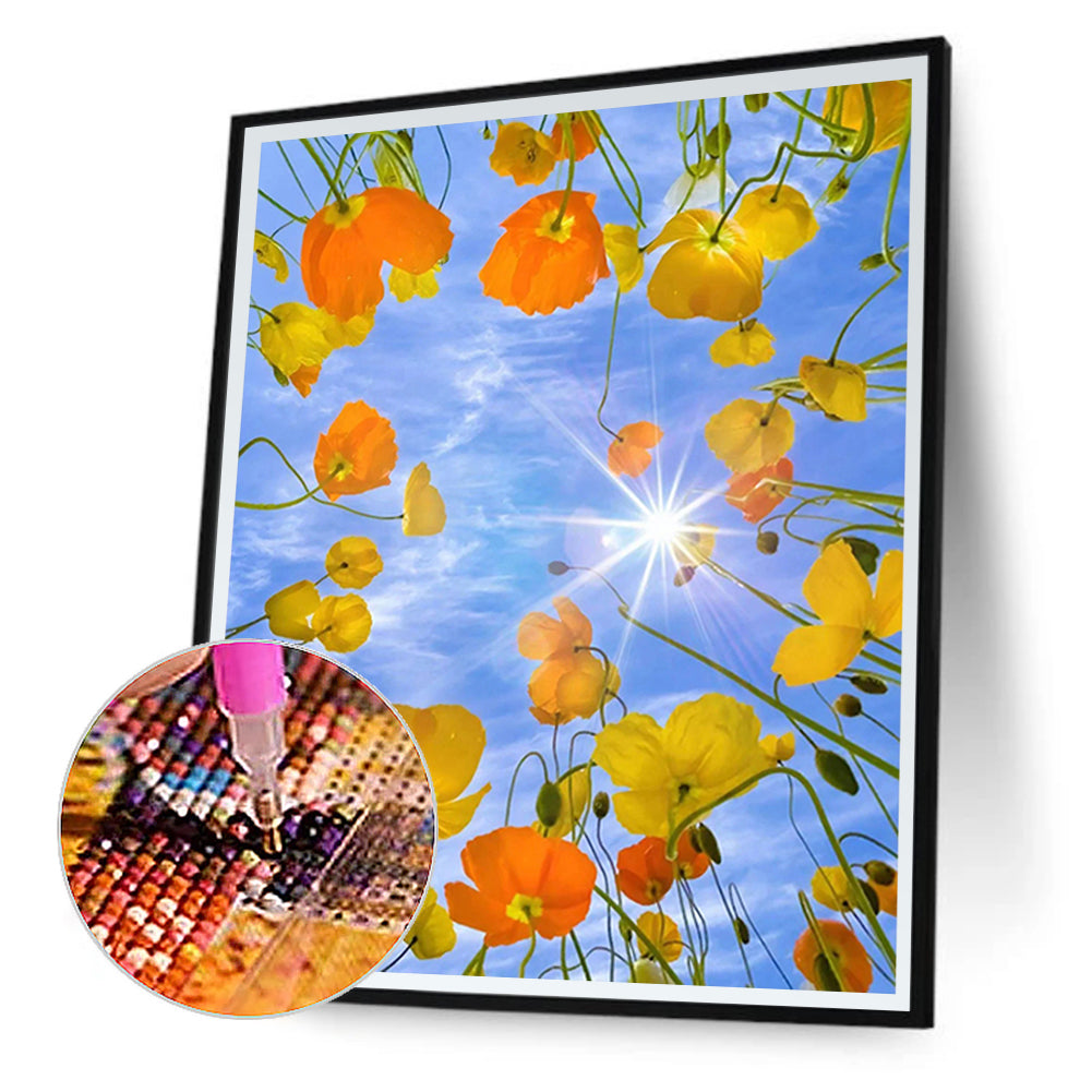 Flowers Blooming In The Sun - Full Round Drill Diamond Painting 30*40CM