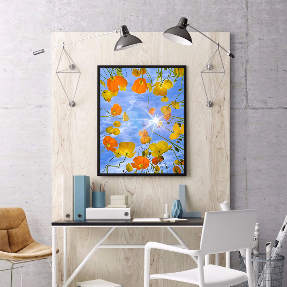 Flowers Blooming In The Sun - Full Round Drill Diamond Painting 30*40CM