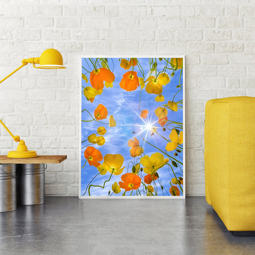 Flowers Blooming In The Sun - Full Round Drill Diamond Painting 30*40CM