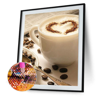 Love Latte Art Coffee Cup - Full Square Drill Diamond Painting 40*50CM