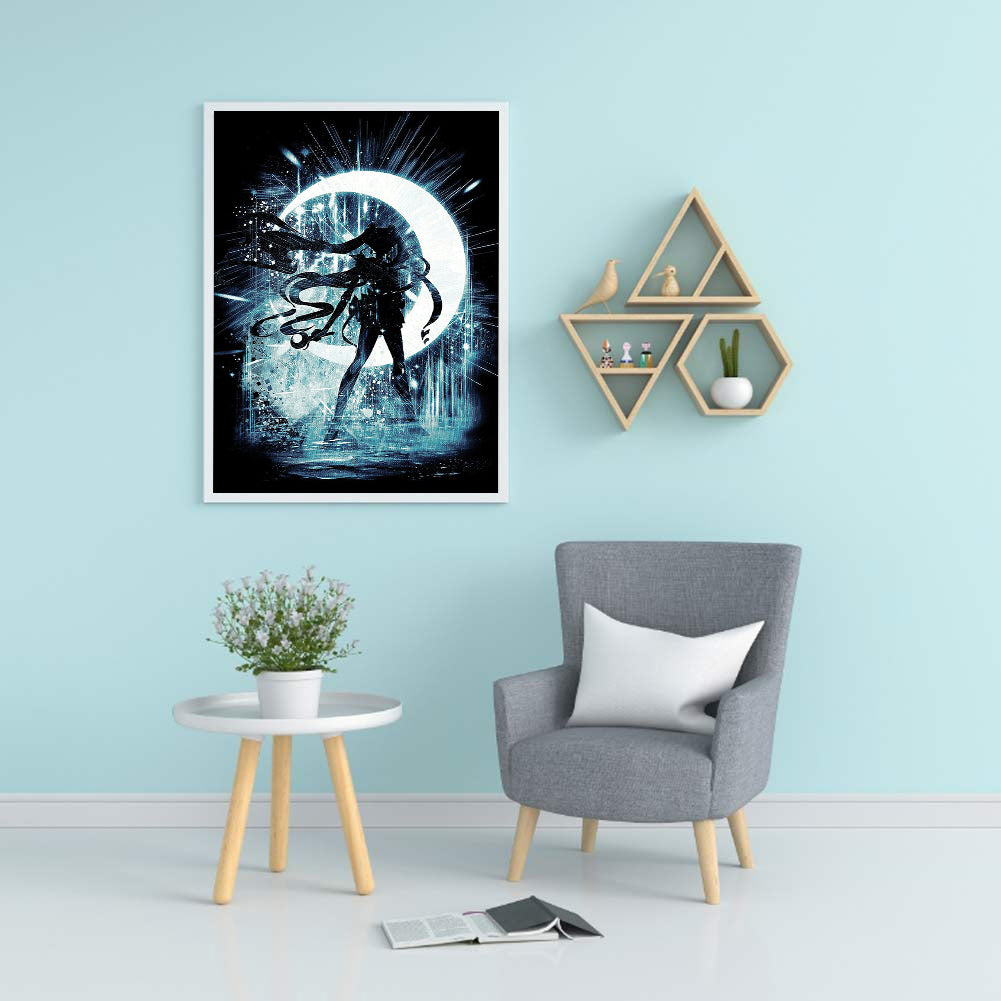 Sailor Moon Crystal Silhouette - Full Round Drill Diamond Painting 50*60CM
