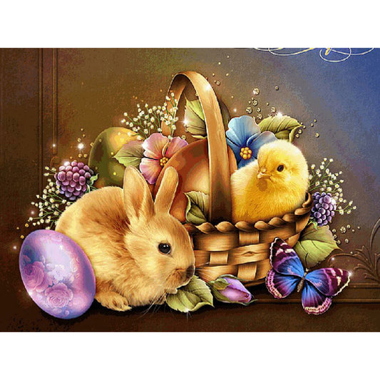 Easter Bunny Eggs - Full Square Drill Diamond Painting 50*40CM