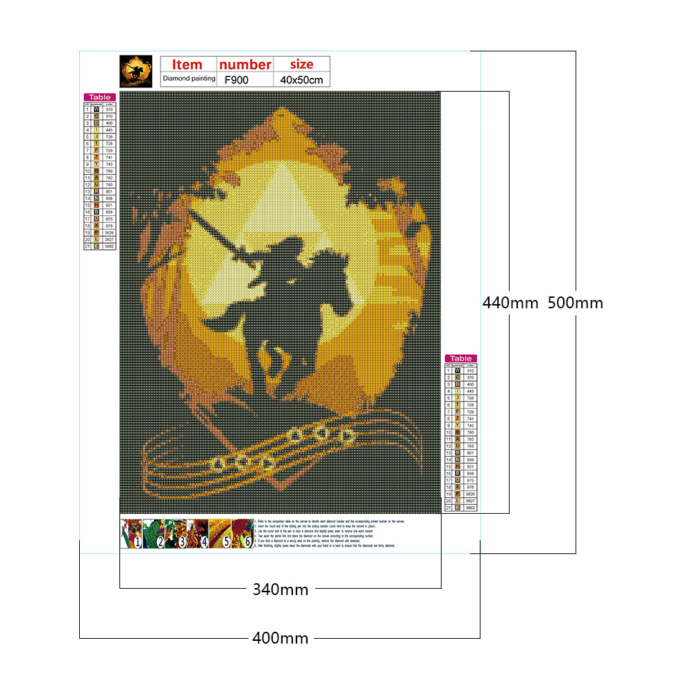 Song Of Epona Silhouette - Full Square Drill Diamond Painting 40*50CM