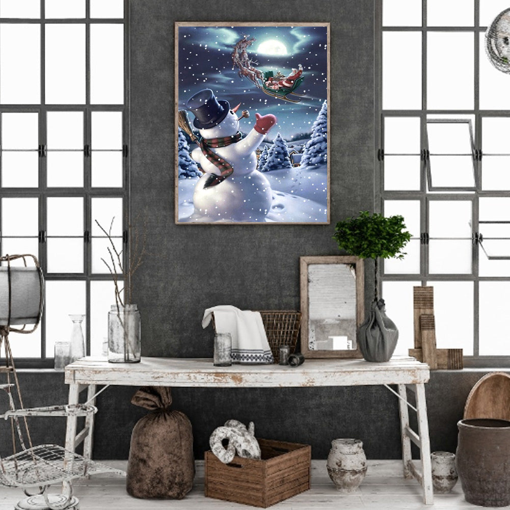 Snowman - Full Square Drill Diamond Painting 30*40CM